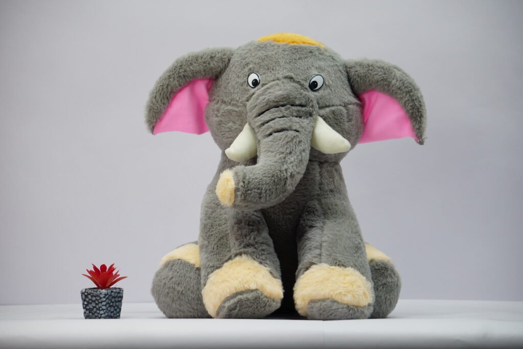 Furry baby elephant toy for baby