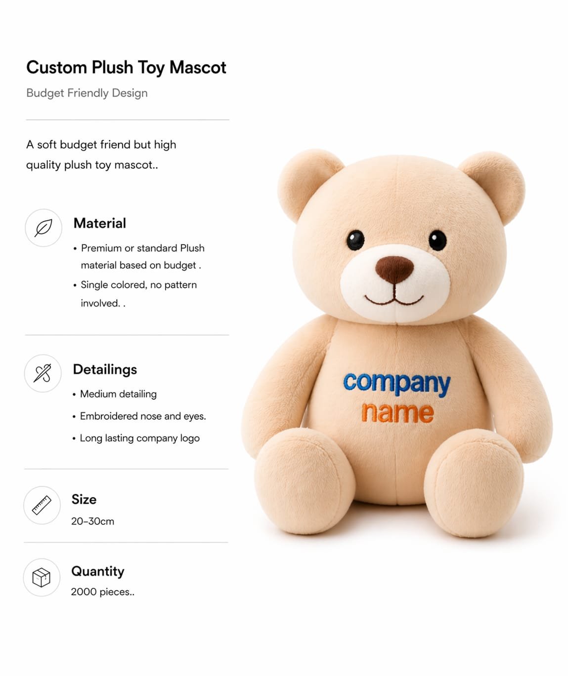 budget custom plush toy manufacturing usa